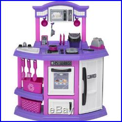 Pretend Play Set Kitchen for Kid Pink Cook Food Playset Toy Girls Christmas Gift