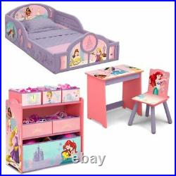 Princess Bed Desk Chair And Toy Organizer Set Kids Furniture For Girls Bedroom