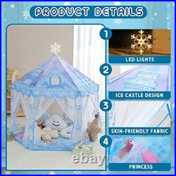 Princess Play Tent, Frozen Toy for Girls, Tent for Kids with Snowflake Lights