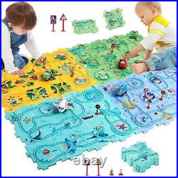 Puzzle Racer Kids Car Track Set Puzzle Racer Car Track Set with Roadmap Puzzl