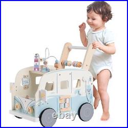 ROBOTIME Wooden Baby Walker, Baby Push Walker, Baby Activity Center Toys, Aju