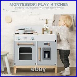 ROBOTIME Wooden Play Kitchen Baby Toddler Pretend Kids Playset Girls Gift for 3+
