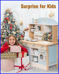 ROBOTIME Wooden Toys Kitchen Sets for Kids Girls Boys Kitchen Playset, Wooden