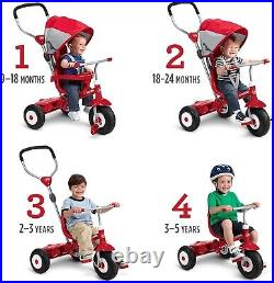 Radio Flyer Ultimate All-Terrain Stroll'N Trike, Kids and Toddler Tricycle, Red