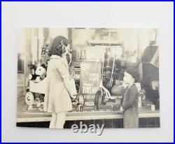 Rare Collectable Antique Photo Girl And Boy Jordan Marsh Toyland Santa Claus Toy