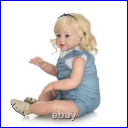 Reborn Girls 28 Oversize Realistic Doll Curly Blonde Hair 70cm Toddler Girl Toy