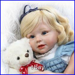 Reborn Girls 28 Oversize Realistic Doll Curly Blonde Hair 70cm Toddler Girl Toy