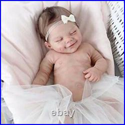Reborn Girls Full Silicone Soft Body Cute Smiley Girl Doll Realistic Baby Toy