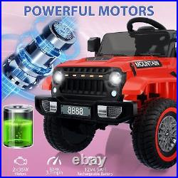 Red 12V Kids Car Power Wheels Girls Ride-on Truck withRemote Control LED Light US