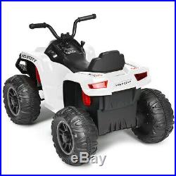 Ride On ATV 12V Battery Powered Cars Kids Electric Toys Truck White Boys Girls