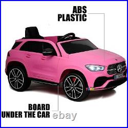 Ride On Car For Girls Mercedes with Remote Control Leather Seat 12V Battery Pink