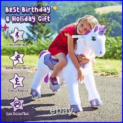 Ride on Unicorn for Kids 4-8 with Brake, Unicorn Gifts for Girls 35.4 Heigh