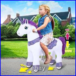 Ride on Unicorn for Kids 4-8 with Brake, Unicorn Gifts for Girls 35.4 Heigh