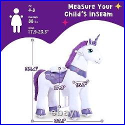 Ride on Unicorn for Kids 4-8 with Brake, Unicorn Gifts for Girls 35.4 Heigh