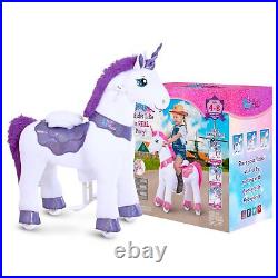 Ride on Unicorn for Kids 4-8 with Brake, Unicorn Gifts for Girls 35.4 Heigh