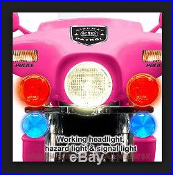 Riding Motorcycles For Kids Girls Electric Hot Pink Police Mini Battery Ride On