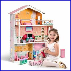 Robotime Wooden Pretend Play Dollhouse Toys for Kids Girls Gifts Doll House US
