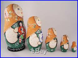Russian Matryoshka Babushka Wooden Nesting Stacking Doll Girls Toys 5 pcs