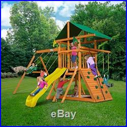 SAFETY Playset for Kids Boy Girl Playhouse Backyard With Monkey Bars Swing Slide