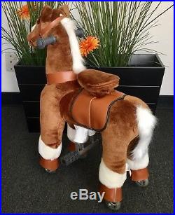 SMALL Giddy Up Ride Horse/Pony Ride On BROWN/WHITE Ages 2-5 Boys & Girls (01E)