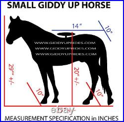 SMALL Giddy Up Ride-ON Horse'BLK/WHT. Age 2-5 Boys & Girls (01B)-BRAND NEW -USA