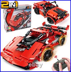 STEM Building Toys for Kids with 2-In-1 Remote Control Racer Snap Together Engin