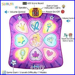 SUNLIN Dance Mat Toys for Girls Ages 3-10 Dance Pad with LED Lights