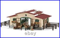 Schleich 42195 Stable with Horses and Accessories Toy Playset