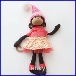 Set 3 monkeys Handmade Stuffed Animal toy Fabric Plush doll Unique Gift for girl