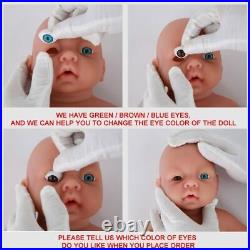 Silicone Reborn Doll Girl Eyes Opend, Mouth Take Pacifier Toy for Children