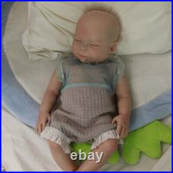 Sleeping Baby Girl Newborn 18in Lifelike Reborn Baby Soft Full Silicone Doll Toy