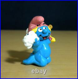 Smurfs 20448 Bathing Girl Smurf Baby Smurfling Vintage Figure Toy PVC Figurine