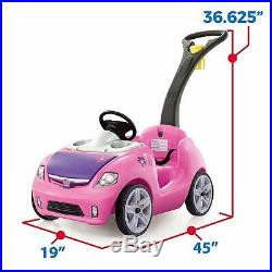 Step2 Whisper Ride II Ride On Push Car, Pink, for Kids Toddler Girls Toys