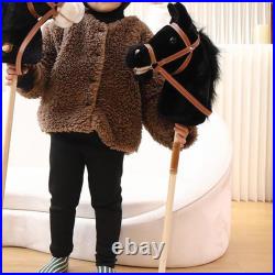 Stick Horse Plush with Realistic Sound Effects, Handcrafted, Pretend Play Wooden