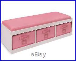 Storage Bench For Kids Toys Girls Bedroom Craft Bins Chest Box Organizer Nursery