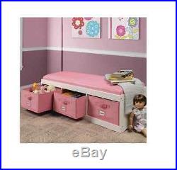 Storage Bench For Kids Toys Girls Bedroom Craft Bins Chest Box Organizer Nursery