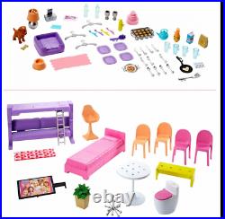 Super Giant Barbie DreamHouse Dollhouse Playset 70 Pieces Pink Toy Gift 4 Girls