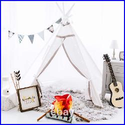 Teepee Tent for Girls, Boys Deluxe Set with Smores-Campfire, Fairy Lights, Sup