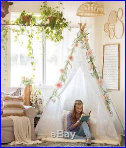 Tiny Land Luxury Lace Teepee Tent for Girls Adults (XX-Large 7 Tall) 5-Poles