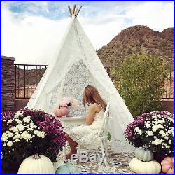 Tiny Land Luxury Lace Teepee Tent for Girls Adults (XX-Large 7 Tall) 5-Poles