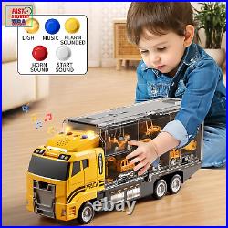 Toddler Boys Toys for 3 4 5 6 Years Old, Construction Truck Vehicle Toy Set with