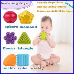 Toddler Developmental Learning ToysSorter Toy Colorful Cube and 6 Pcs Multi Sens