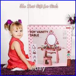 Toddler Vanity Set Kids Toy Vanity Table for Little Girls with Sound & Light