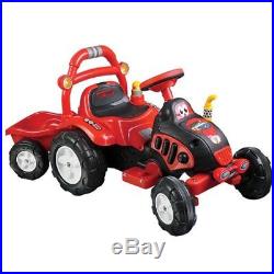 Toy Kids Ride On Tractor & Trailer Battery Powered By Lil R For Boys & Girls
