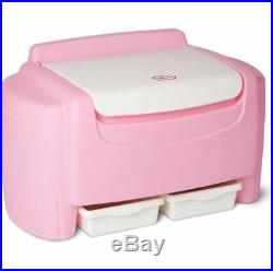 Toy Organizer For Girls Chest Kids Storage Trunk Playroom Bedroom Furniture Pink
