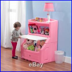 Toy Storage Box Large Organizer Chest Bin Kids Bedroom Furniture Bookcase Pink