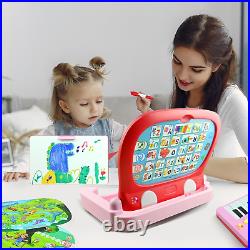 Toys for 3+ Year Old Girls 3 in 1 Activity Table Toddler Toys with 24 Keys Music