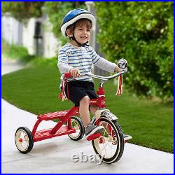 Tricycle Kids Ride On Classic Red Dual Deck 12 Front Wheel Trike Girl Boy Child