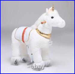 UFREE Action Pony Ride on Toys, Present for Kid 3-6, Unicorn with Golden Horn