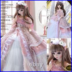 US FAST 1/3 BJD Doll Ball Jointed Girl Eyes Face Makeup Wig Clothes Full Set Toy